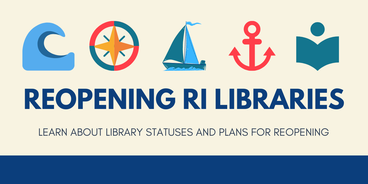 Reopening RI Libraries logo